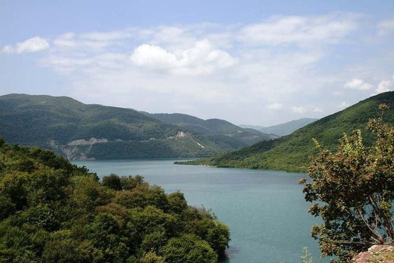 From Tbilisi: Ananuri, Gudauri, Kazbegi Adventure - Zhinvali Reservoir: the first blue-green pause