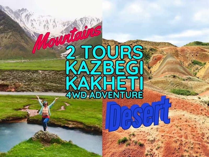 From Tbilisi: Kakheti and Kazbegi 2-Day 4X4 Jeep Tour pack - Day one: David Gareji and the Rainbow Mountains