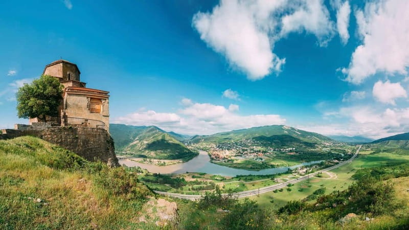 From Tbilisi:Mtskheta, and Uplistsikhe Day Trip-wine tasting - Jvari Monastery and the view over two rivers