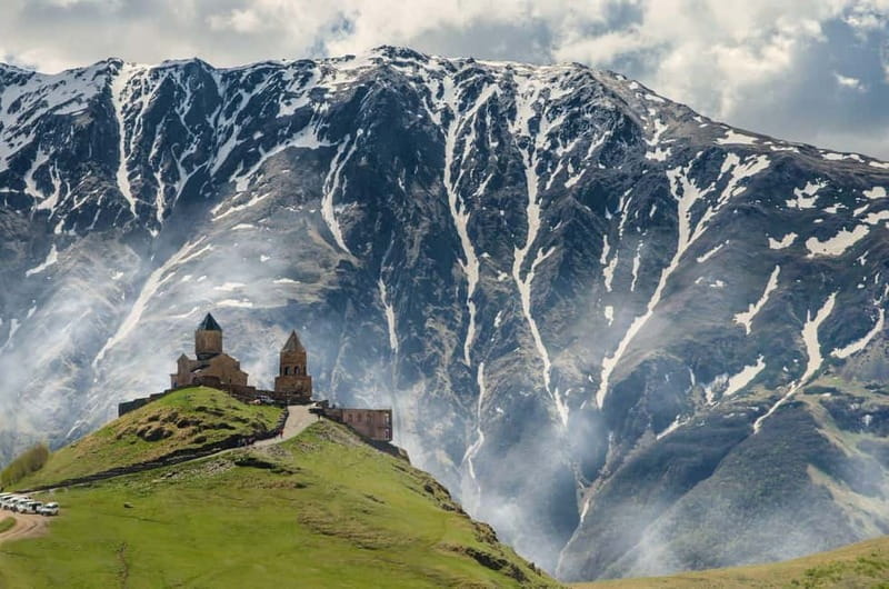 Gergeti Trinity church below Mount Kazbek