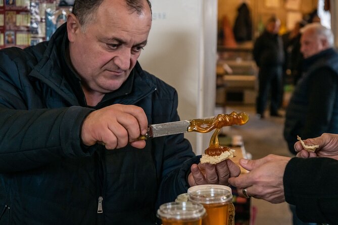 Half-Day Food Tour of Tbilisi Dezerter's Bazaar - Georgian wine at a respected wine bar