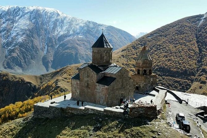 Jinvali-Ananuri-Gudauri-Kazbegi private tour - The Friendship Monument and its wide Caucasus view
