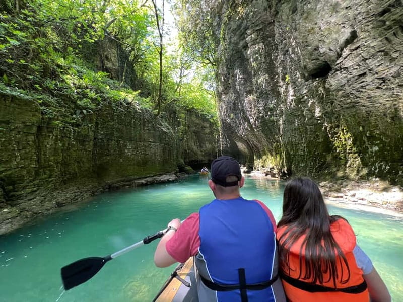 Kutaisi: Martvili & Okatse Canyons & Prometheus Cave Tour - Martvili Canyon: turquoise water and stone bridges