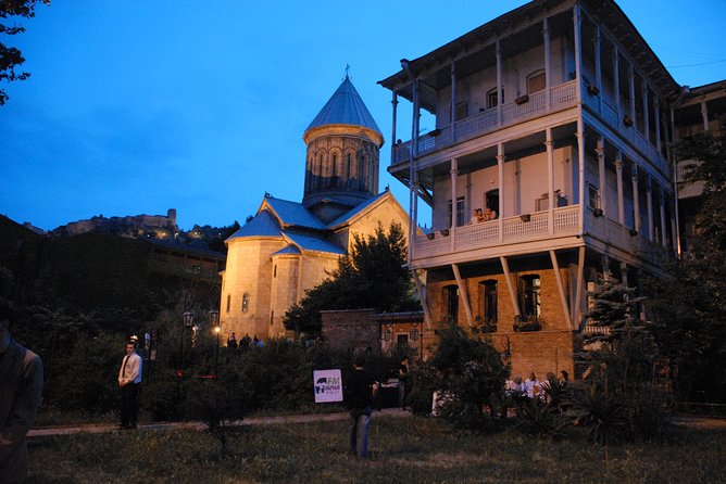Private Tbilisi City Tour and Dinner with Folk Show - Georgian dinner beneath the Metekhi area