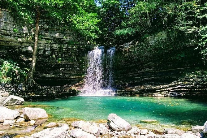 Prometheus cave, Martvili canyon, Okatse waterfall and Lomina lake from Kutaisi - Lomina Lake: the quiet finish in the forest