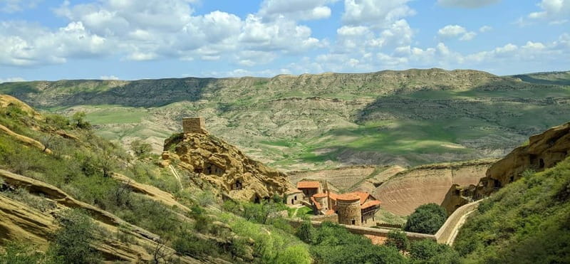 Tbilisi: David Gareja and Colorful hills of Semi-desert - The uphill path to the cave of holy water