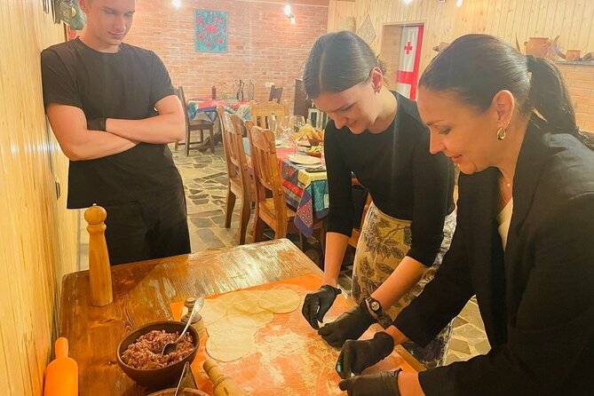 Tbilisi Private Dinner: Georgian BBQ & Fireplace - Making khinkali by hand