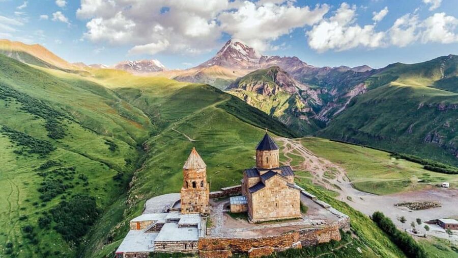 Tbilisi to Kazbegi Gudauri Ananuri Zhinvali Group GuidedTour - Gudauri and the Friendship Monument