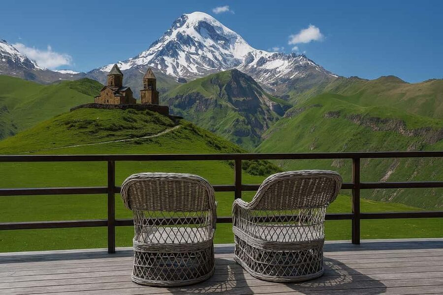 Tbilisi to Kazbegi Gudauri Ananuri Zhinvali Group GuidedTour - Zhinvali Reservoir: a bright opening to the mountains